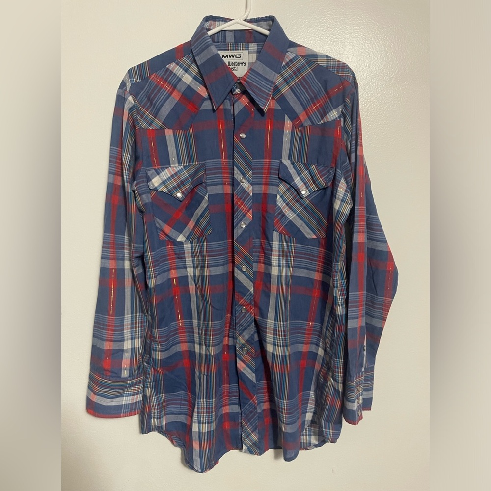 Vintage MWG Western’s Best Pearl Snap Plaid Shirt